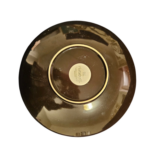 Pfaltzgraff Studio Black Scroll 10.5" Dinner Plate Tan with Black Swirl Pattern - Picture 2 of 3